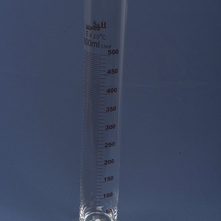 DERECELİ SİLİNDİR (500 ml. 5/1 Böl. Cam)